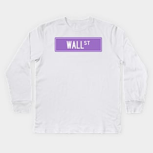 Wall st purple Kids Long Sleeve T-Shirt